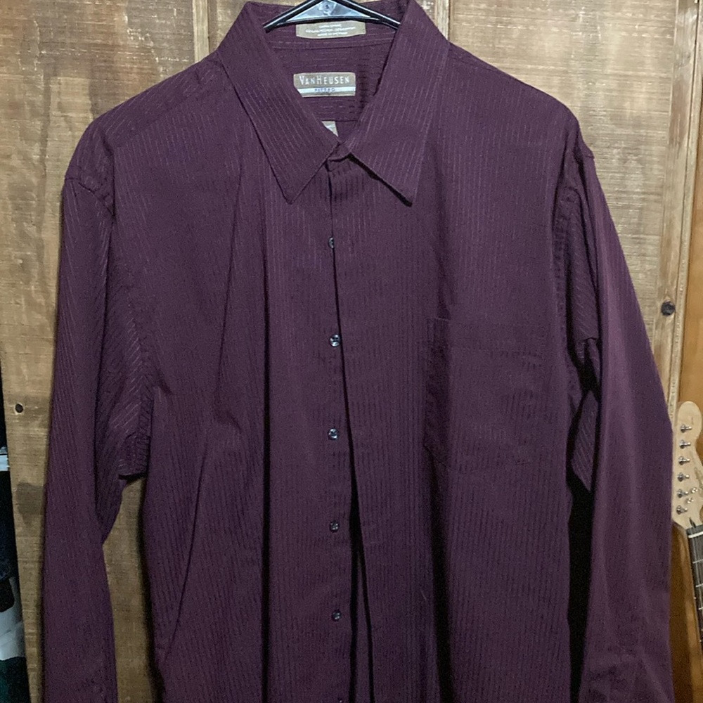 Van Heusen Satin Stripe button down collar dress shirt